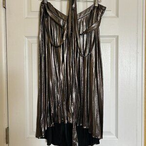 Silver liquid lame goddess dress by MarieMarie